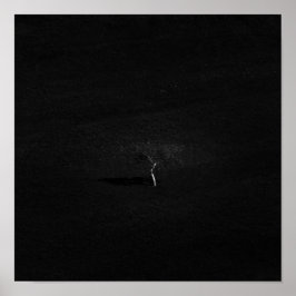 白黒ミニマルの寂しい木 ポスター