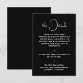 白黒ミニマルの結婚詳細 招待状 (正面/裏面)