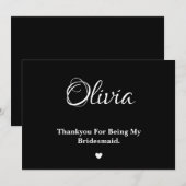 白黒ミニマルの花嫁サンキューカード サンキューカード (正面/裏面)