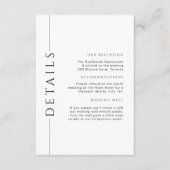 白黒ミニマルの詳細結婚挿入 エンクロージャーカード (正面)