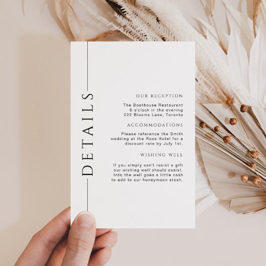 白黒ミニマルの詳細結婚挿入 エンクロージャーカード