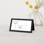 白黒ミニマルの高度なエレガントスクリプト プレイスカード (正面)