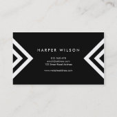 白黒ミニマルはっきりしたリストジオメトリック 名刺 (裏面)