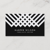 白黒ミニマルはっきりしたリストジオメトリック 名刺 (正面)