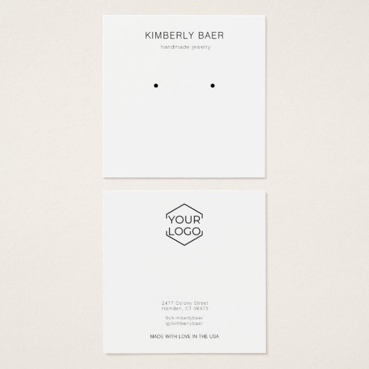 白黒ミニマルイヤリング表示カード (正面&裏面)