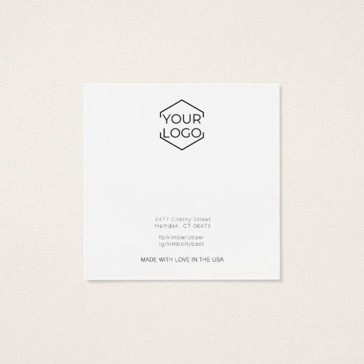 白黒ミニマルイヤリング表示カード (裏面)