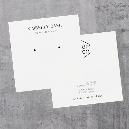 白黒ミニマルイヤリング表示カード