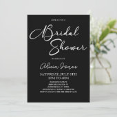 白黒ミニマルエレガントブライダルシャワー 招待状 (スタンド正面)
