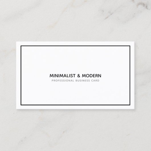白黒ミニマルエレガントプロフェッショナル 名刺 (正面)