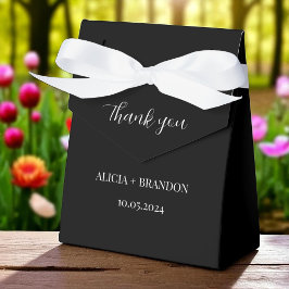 白黒ミニマルエレガントモダン結婚リスト フェイバーボックス