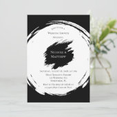 白黒ミニマルエレガントリストウェディングシャワー 招待状 (スタンド正面)