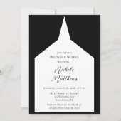 白黒ミニマルエレガントリストブランチ&バブリー 招待状 (正面)