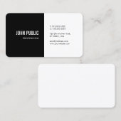 白黒ミニマルエレガントリストモダンテンプレート 名刺 (正面/裏面)