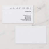 白黒ミニマルエレガントリスト平モダン野 名刺 (正面/裏面)