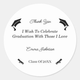 白黒ミニマルカスタマイズ卒業 ラウンドシール