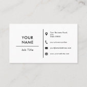 白黒ミニマルカスタムリストタイポグラフィ 名刺 (裏面)