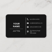 白黒ミニマルカスタムリストタイポグラフィ 名刺 (正面)