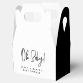 白黒ミニマルカップル赤ちゃんシャワーありがとう フェイバーボックス (オープン)