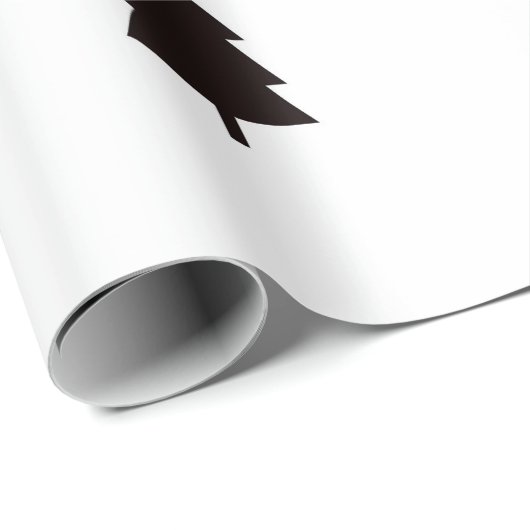 白黒ミニマルクリスマスツリーズスターパターン ラッピングペーパー (ロールコーナー)