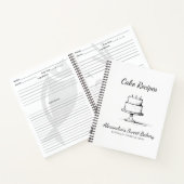 白黒ミニマルケーキベーカリーペストリーレシピ ノートブック (内部)