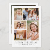 白黒ミニマルコラージホリデーカード シーズンカード (正面/裏面)