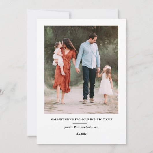 白黒ミニマルコラージホリデーカード シーズンカード (裏面)