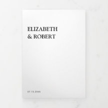 白黒ミニマルシンプルリストモダンの結婚Inv