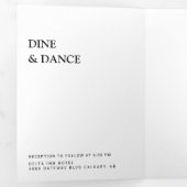 白黒ミニマルシンプルリストモダンの結婚Inv 三つ折り招待状 (内部最初)