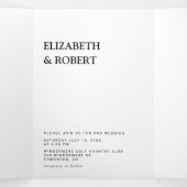 白黒ミニマルシンプルリストモダンの結婚Inv 三つ折り招待状 (内部中)