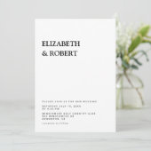 白黒ミニマルシンプルリストモダン結婚ズ 招待状 (スタンド正面)