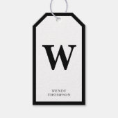 白黒ミニマルシンプルリストモノグラエレガントム ギフトタグ (正面)