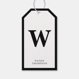 白黒ミニマルシンプルリストモノグラエレガントム ギフトタグ