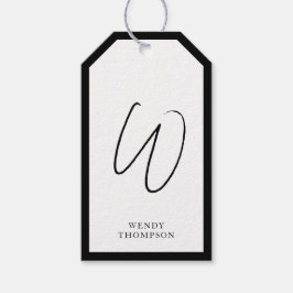 白黒ミニマルシンプルリストモノグラモダンム ギフトタグ