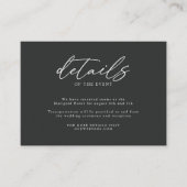 白黒ミニマルシンプルリスト結婚詳細 エンクロージャーカード (正面)