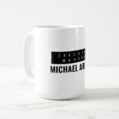 白黒ミニマルシンプルリスト コーヒーマグカップ (正面左)