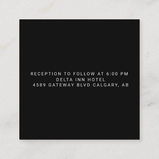 白黒ミニマルシンプル披露宴 エンクロージャーカード (裏面)