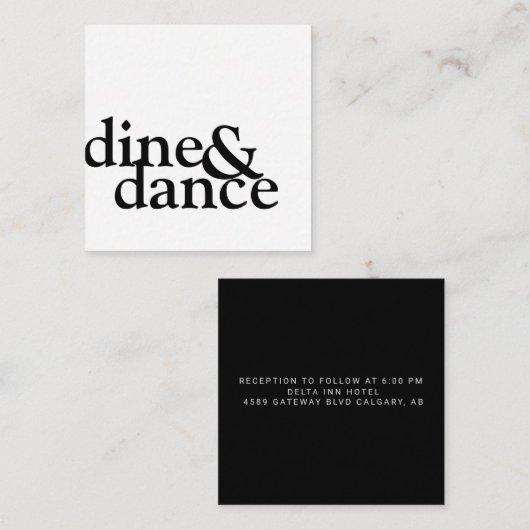 白黒ミニマルシンプル披露宴 エンクロージャーカード (正面/裏面)