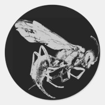 白黒ミニマルスタイル虫虫ハチ