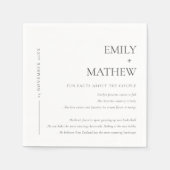 白黒ミニマルタイポグラフィおもしろいの事実 スタンダードカクテルナプキン (正面)