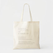 白黒ミニマルタイポグラフィの結婚おもしろい事実 トートバッグ (正面)