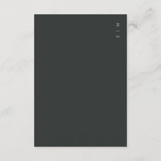 白黒ミニマルタイポグラフィウェディングレセプション エンクロージャーカード (裏面)