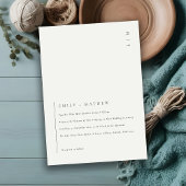 白黒ミニマルタイポグラフィウェディング招待 サンキューカード