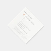 白黒ミニマルタイポグラフィピンクハートおもしろいファクト スタンダードカクテルナプキン (角)