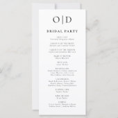 白黒ミニマルタイポグラフィ結婚式 プログラム (裏面)