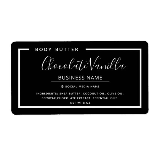 白黒ミニマルタイポグラフィ製品 ラベル (正面)