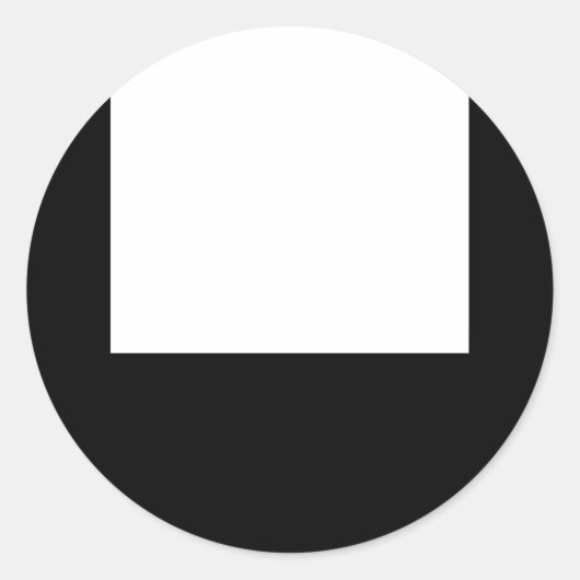 白黒ミニマルデザインフレームラウンドステッカー ラウンドシール (正面)