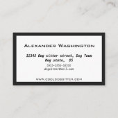 白黒ミニマルドッグシッタートリマー 名刺 (裏面)