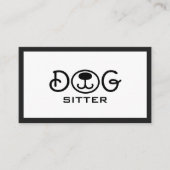 白黒ミニマルドッグシッタートリマー 名刺 (正面)