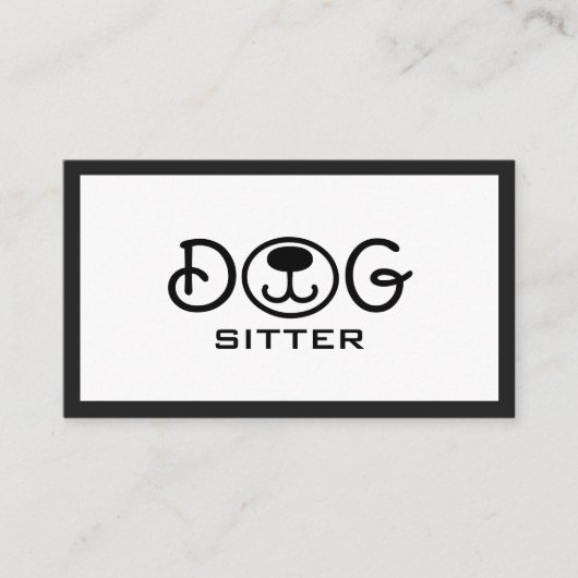 白黒ミニマルドッグシッタートリマー 名刺 (正面)