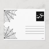 白黒ミニマルハッピーハローウィン シーズンポストカード (裏面)